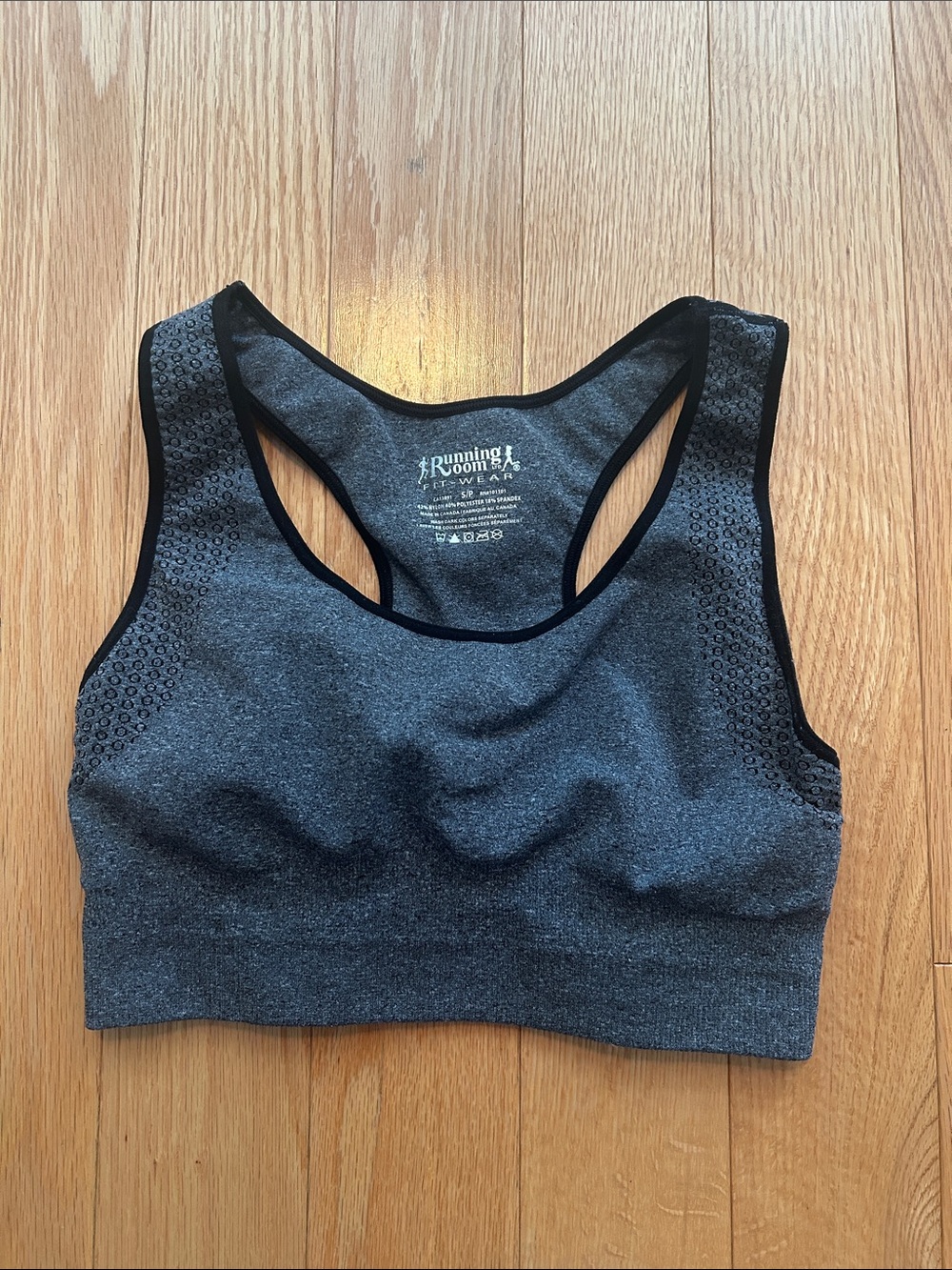Running Room Women's Gray Seamless Racerback Sports Bra